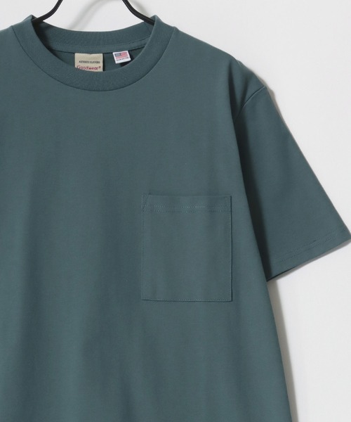 Goodwear（グッドウェア）の「Goodwear/グッドウェア USAコットン 吸水速乾 接触冷感 無地 ポケット クルーネック 半袖Tシャツ/レディース メンズ（Tシャツ/カットソー・メンズ・グレー/ブラック/ネイビー/グリーン/ホワイト・M/L/XL）」の9枚目の写真