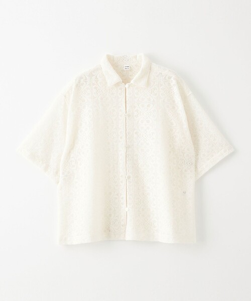 CITEN（シテン）の「＜CITEN＞レースハーフスリーブシャツ（シャツ/ブラウス・レディース・ブラック/オフホワイト・FREE）」の10枚目の写真