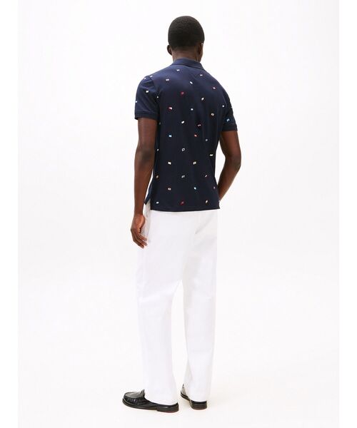 TOMMY HILFIGER（トミーヒルフィガー）の「クリッターレギュラーポロシャツ（ポロシャツ・メンズ・ホワイト/ネイビー・MEDIUM/LARGE/X-LARGE/SMALL）」の5枚目の写真