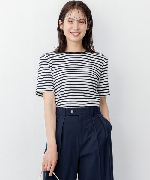 組曲(クミキョク)の「ベーシックリブ Tシャツ(Tシャツ/カットソー・レディース・ブラック系/ブラック系1/アイボリー系・2/3)」の3枚目の写真