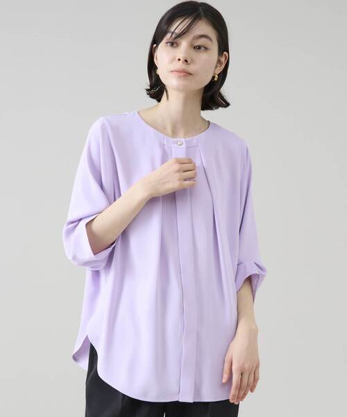 Tiara(ティアラ)の「《WEB限定カラーあり》2wayドルマンスリーブブラウス(シャツ/ブラウス・レディース・サックスブルー/ホワイト/ラベンダー/アイボリー/グレイッシュベージュ/ブラック・FREE)」の7枚目の写真