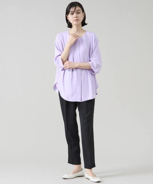 Tiara(ティアラ)の「《WEB限定カラーあり》2wayドルマンスリーブブラウス(シャツ/ブラウス・レディース・サックスブルー/ホワイト/ラベンダー/アイボリー/グレイッシュベージュ/ブラック・FREE)」の10枚目の写真