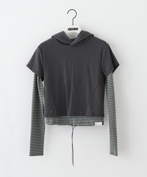 【Geek Office / ギークオフィス】TUOMIO / トゥオミオ STUD LAYERED HOODIE