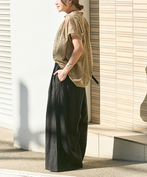 JOURNAL STANDARD(ジャーナルスタンダード)の「【洗える】レーヨン麻タックワイドキュロット(その他パンツ・レディース・ブラックミックス/ブラック系その他/ブラック・36/38)」の22枚目の写真