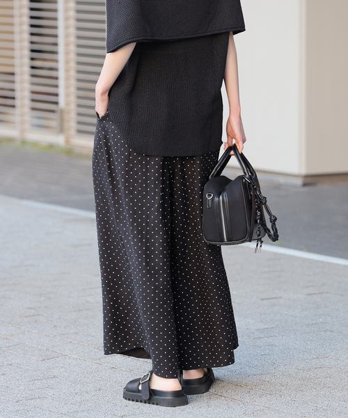 JOURNAL STANDARD(ジャーナルスタンダード)の「【洗える】レーヨン麻タックワイドキュロット(その他パンツ・レディース・ブラックミックス/ブラック系その他/ブラック・36/38)」の9枚目の写真