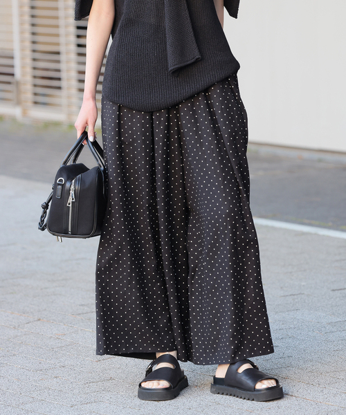 JOURNAL STANDARD(ジャーナルスタンダード)の「【洗える】レーヨン麻タックワイドキュロット(その他パンツ・レディース・ブラックミックス/ブラック系その他/ブラック・36/38)」の8枚目の写真