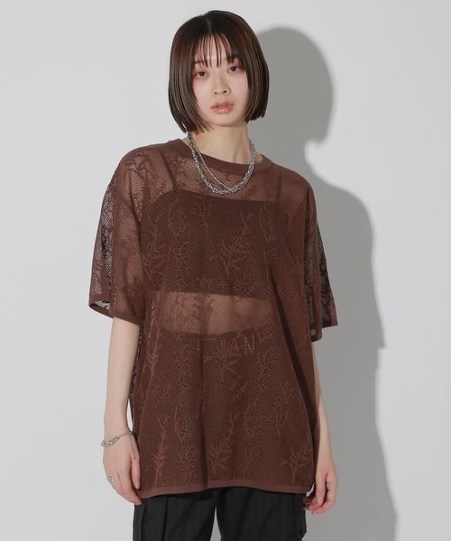 Anui（アニュイ）の「【UNISEX】フラワージャガードスポンジプルオーバー（Tシャツ/カットソー・レディース・ブラック/ブラウン・MEDIUM）」の17枚目の写真