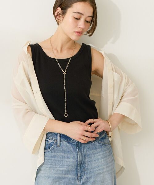 AMERICAN HOLIC（アメリカンホリック）の「抗菌防臭テレコタンクトップ（タンクトップ・レディース・モカ/グレイッシュベージュ/ブラック/アイボリー・M/L）」の9枚目の写真