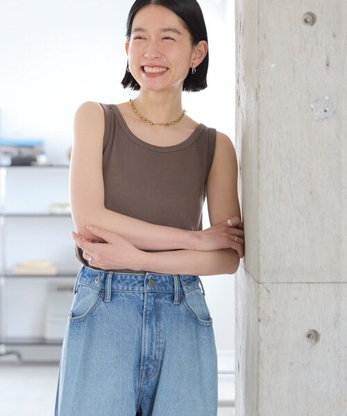 AMERICAN HOLIC（アメリカンホリック）の「抗菌防臭テレコタンクトップ（タンクトップ・レディース・モカ/グレイッシュベージュ/ブラック/アイボリー・M/L）」の15枚目の写真