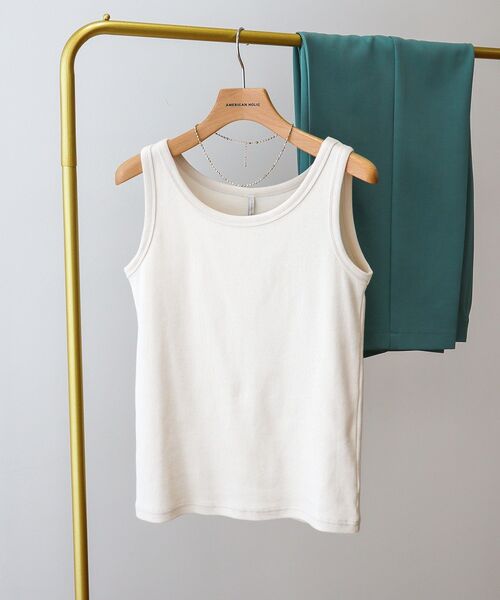 AMERICAN HOLIC（アメリカンホリック）の「抗菌防臭テレコタンクトップ（タンクトップ・レディース・モカ/グレイッシュベージュ/ブラック/アイボリー・M/L）」の16枚目の写真