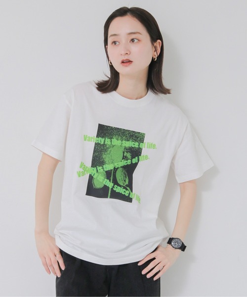 UNIT CHEST（ユニットチェスト）の「【UNIT CHEST】unique unisex T-shirt　VTFAコラボT ”variety is the spice of life” by RIRIKA TOGUCHI（Tシャツ/カットソー・レディース・ホワイト/ブラック・L/M/S）」の18枚目の写真
