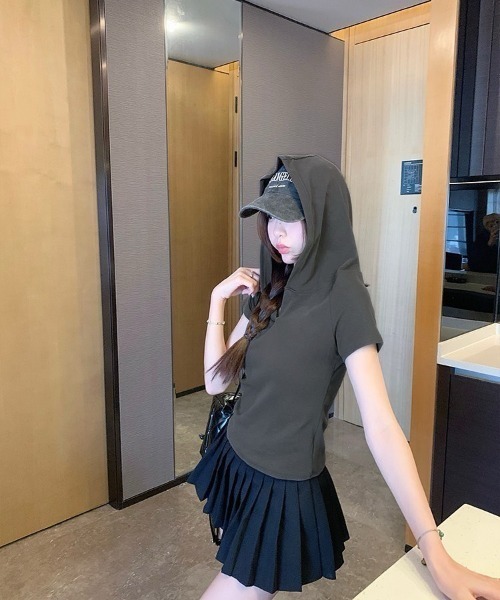 almo（アルモ）の「【LAMPOON】スキッパーフードTシャツ（Tシャツ/カットソー・レディース・ブラック/グレー・MEDIUM/LARGE）」の10枚目の写真