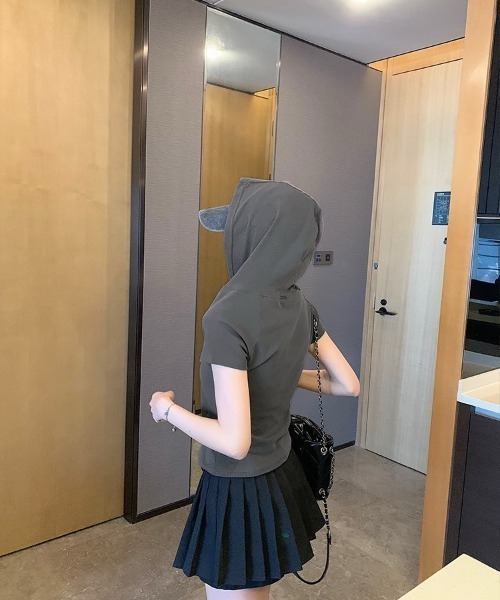 almo（アルモ）の「【LAMPOON】スキッパーフードTシャツ（Tシャツ/カットソー・レディース・ブラック/グレー・MEDIUM/LARGE）」の12枚目の写真