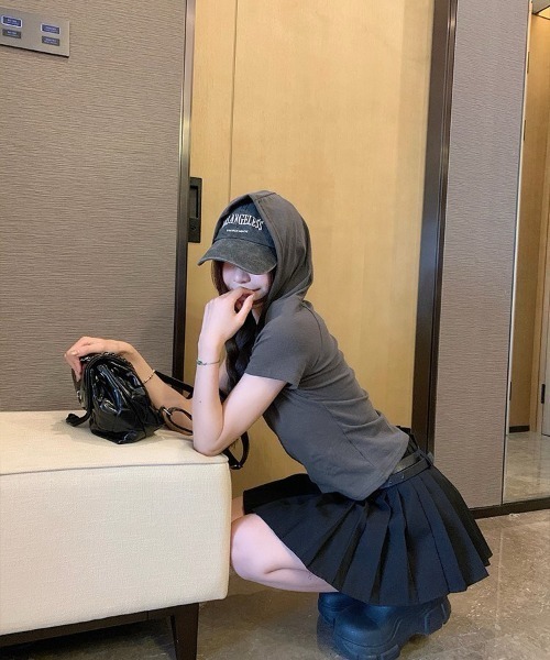 almo（アルモ）の「【LAMPOON】スキッパーフードTシャツ（Tシャツ/カットソー・レディース・ブラック/グレー・MEDIUM/LARGE）」の13枚目の写真