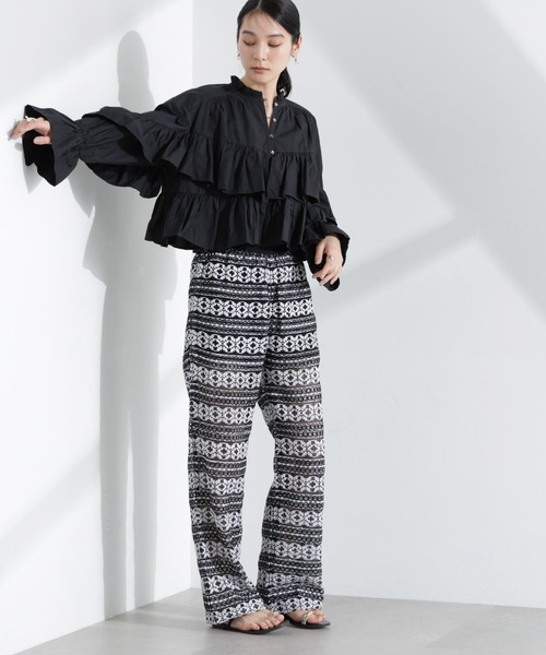 sara mallika（サラ マリカ）の「Sara mallika/COTTON BORDER LACE PANTS（その他パンツ・レディース・ブラック・M）」の3枚目の写真