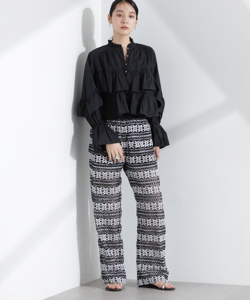 sara mallika（サラ マリカ）の「Sara mallika/COTTON BORDER LACE PANTS（その他パンツ・レディース・ブラック・M）」の6枚目の写真