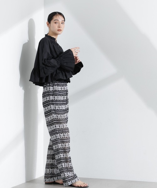 saraになります セール】Sara mallika/COTTON BORDER LACE PANTS（その他パンツ