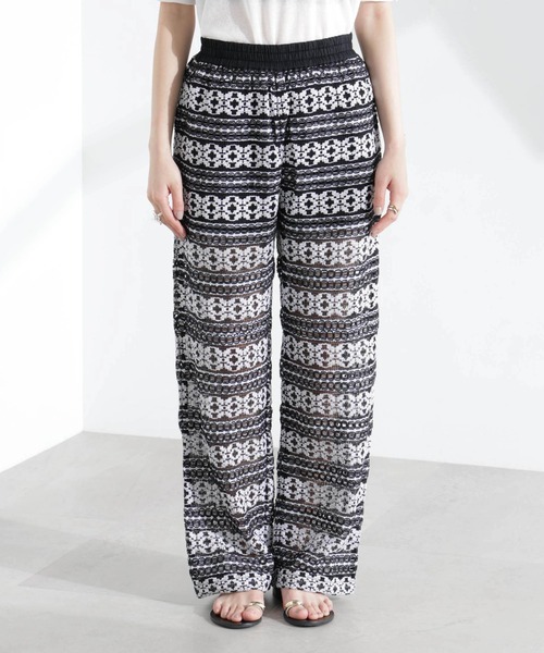 saraになります セール】Sara mallika/COTTON BORDER LACE PANTS（その他パンツ