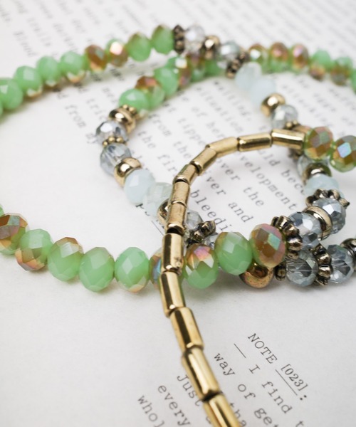 ARCHIVER（アーカイバ）の「【RS】ビーズブレスレット【RS】３本SET】（ブレスレット・メンズ・グリーン/ブラウン・FREE）」の2枚目の写真