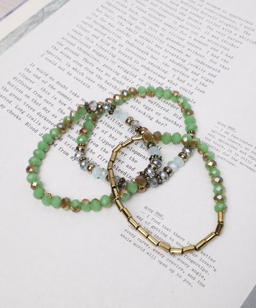 ARCHIVER（アーカイバ）の「【RS】ビーズブレスレット【RS】３本SET】（ブレスレット・メンズ・グリーン/ブラウン・FREE）」の3枚目の写真