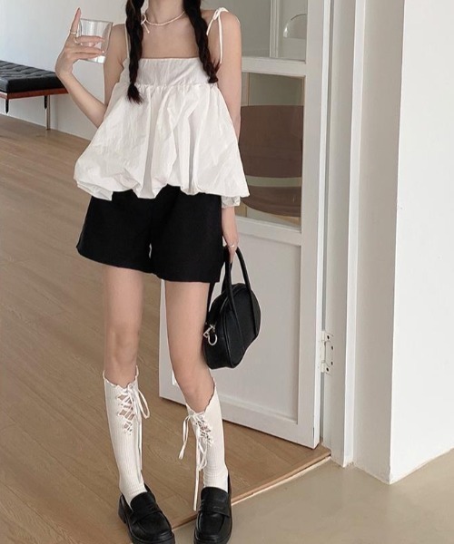 Mejoul(メジュール)の「ボリュームバルーン ビスチェ キャミソール(キャミソール・レディース・ホワイト/サックスブルー/グレー・S/M/L)」の5枚目の写真