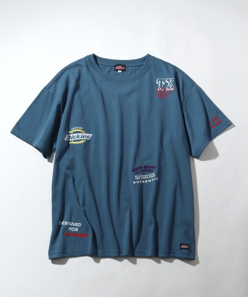 Dickies(ディッキーズ)の「【GENUINE DICKIES/ジェニュインディッキーズ】ランダムロゴ 半袖 デザインTシャツ(Tシャツ/カットソー・レディース・ブルーグレー/オフホワイト/杢グレー・M/L)」の8枚目の写真