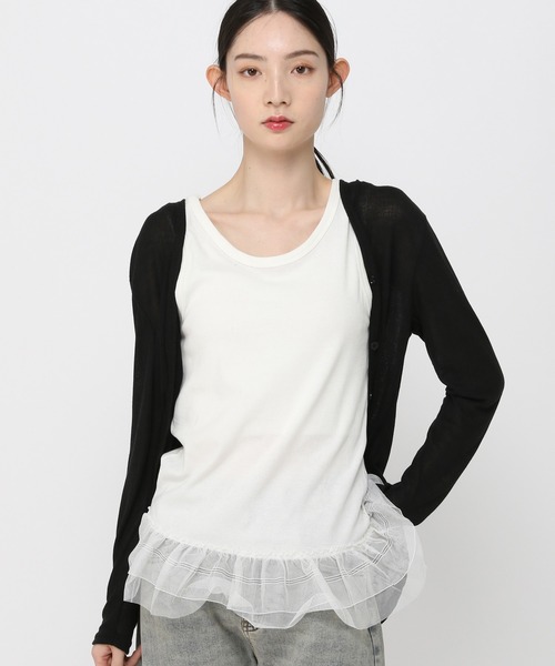 3.3 Field Trip (3.3フィールドトリップ)の「3.3 Field Trip/レーススリーブレス(Tシャツ/カットソー・レディース・ブラック/アイボリー・FREE)」の2枚目の写真