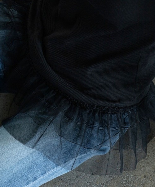 3.3 Field Trip (3.3フィールドトリップ)の「3.3 Field Trip/レーススリーブレス(Tシャツ/カットソー・レディース・ブラック/アイボリー・FREE)」の14枚目の写真