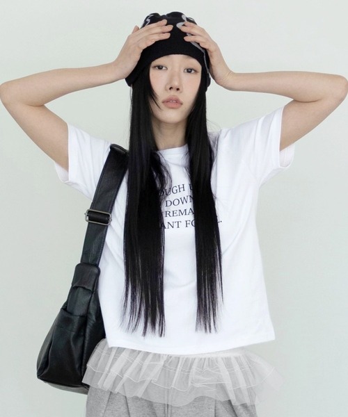 3.3 Field Trip (3.3フィールドトリップ)の「3.3 Field Trip/レーススリーブレス(Tシャツ/カットソー・レディース・ブラック/アイボリー・FREE)」の6枚目の写真