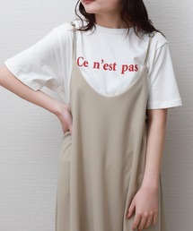 〈接触冷感・USAコットン〉Ce n'est pasロゴプリント半袖Tシャツ