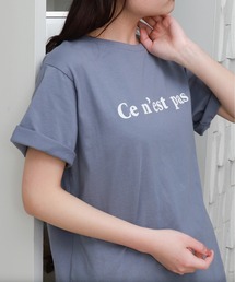 〈接触冷感・USAコットン〉Ce n'est pasロゴプリント半袖Tシャツ
