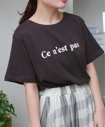〈接触冷感・USAコットン〉Ce n'est pasロゴプリント半袖Tシャツ