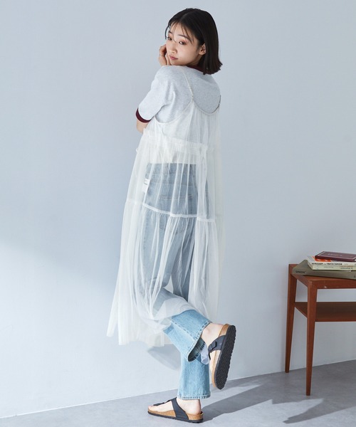綺麗な雰囲気のチュールワンピース.*・゜　.゜・*. 2WAYラメリボンチュールキャミワンピース MONO-MART│MONO-MART