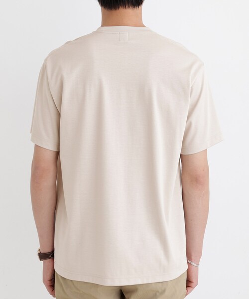 TAKEO KIKUCHI（タケオキクチ）の「モザイクロゴ ポンチTシャツ（Tシャツ/カットソー・メンズ・ライトベージュ/ホワイト/ライトグレー系9・01/02/03/04）」の7枚目の写真