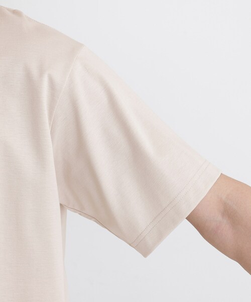 TAKEO KIKUCHI（タケオキクチ）の「モザイクロゴ ポンチTシャツ（Tシャツ/カットソー・メンズ・ライトベージュ/ホワイト/ライトグレー系9・01/02/03/04）」の9枚目の写真