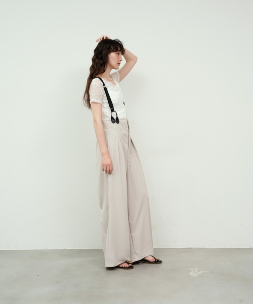 Lutim by u(ルチバイユー)の「Tulle Flower Lace Draped Collar Tops / チュールフラワーレースドレープカラートップス(Tシャツ/カットソー・レディース・ホワイト/アイボリー/ブラック・FREE)」の20枚目の写真