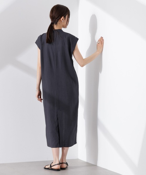 NANO universe（ナノユニバース）の「Anti Smell Linen フレンチスリーブワンピース（ワンピース・レディース・ホワイト/ブラウン/チャコール・FREE）」の21枚目の写真