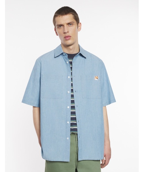 Maison Kitsune(メゾンキツネ)の「RELAXED SHORT SLEEVE SHIRT(シャツ/ブラウス・メンズ・インディゴブルー・S/XS/XL/L/M)」の5枚目の写真