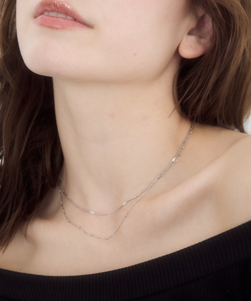 mellowneon(メロウネオン)の「ダブルチェーンネックレス&ハートネックレスセット(ネックレス・レディース・シルバー/ゴールド・FREE)」の17枚目の写真