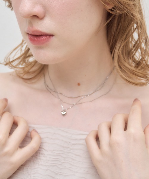 mellowneon(メロウネオン)の「ダブルチェーンネックレス&ハートネックレスセット(ネックレス・レディース・シルバー/ゴールド・FREE)」の14枚目の写真