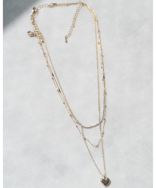 mellowneon(メロウネオン)の「ダブルチェーンネックレス&ハートネックレスセット(ネックレス・レディース・シルバー/ゴールド・FREE)」の5枚目の写真