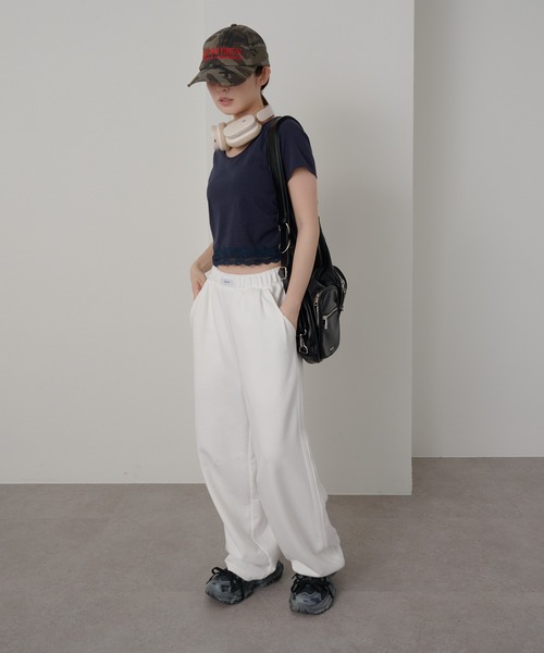 RAY CASSIN（レイカズン）の「【パット付き】BACKレースドロストT（Tシャツ/カットソー・レディース・ブルー/ホワイト/ネイビー・FREE）」の13枚目の写真