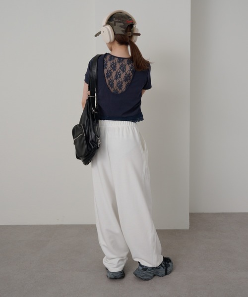 RAY CASSIN（レイカズン）の「【パット付き】BACKレースドロストT（Tシャツ/カットソー・レディース・ブルー/ホワイト/ネイビー・FREE）」の14枚目の写真