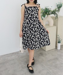 JilLA（ジルア）の「Shoulder Ribbon Flower Camisole Dress / ショルダーリボンフラワーキャミワンピ（キャミソール）」