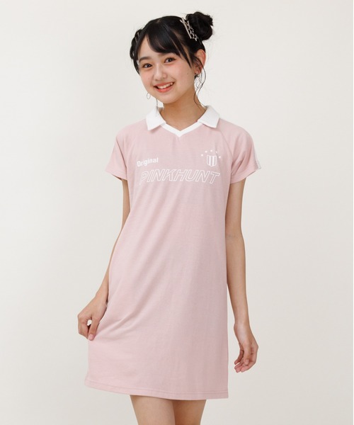 チェリー刺繍ポロワンピース ピンク／select | tulle オンライン