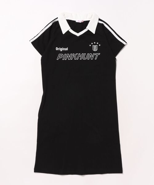 PINKHUNT（ピンクハント）の「PINKHUNT ピンクハント 2ラインスポーティ ワンピース 0596K（ワンピース・キッズ・ブラック/ベビーピンク・150cm/160cm/120cm/130cm/140cm）」の4枚目の写真