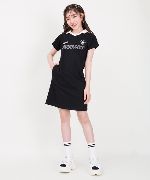 PINKHUNT（ピンクハント）の「PINKHUNT ピンクハント 2ラインスポーティ ワンピース 0596K（ワンピース・キッズ・ブラック/ベビーピンク・150cm/160cm/120cm/130cm/140cm）」の6枚目の写真