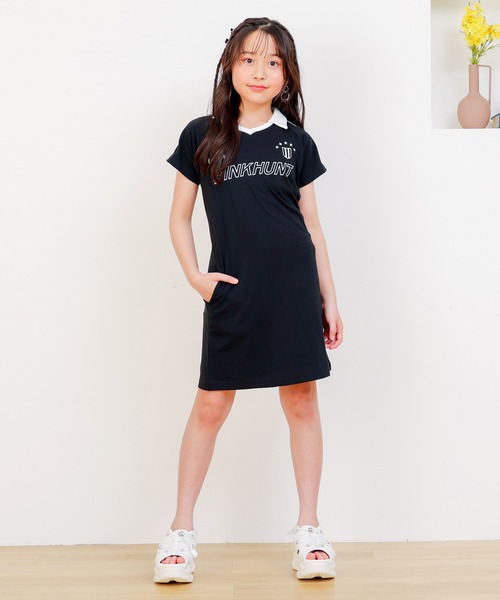 PINKHUNT（ピンクハント）の「PINKHUNT ピンクハント 2ラインスポーティ ワンピース 0596K（ワンピース・キッズ・ブラック/ベビーピンク・150cm/160cm/120cm/130cm/140cm）」の11枚目の写真