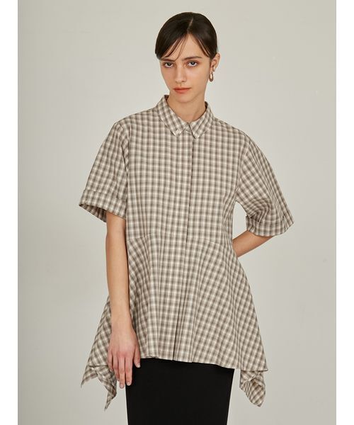 styling/（スタイリング）の「ペプラムシャツ（シャツ/ブラウス・レディース・ホワイト/ブラック/ベージュ・FREE）」の4枚目の写真