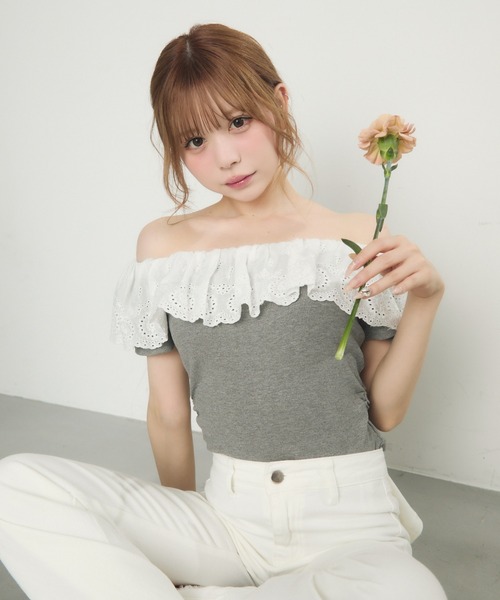送料関税込★KARLA COLLETTO★フリルトリミングオフショルダー R03594EW00795_fw_thumbM.jpg